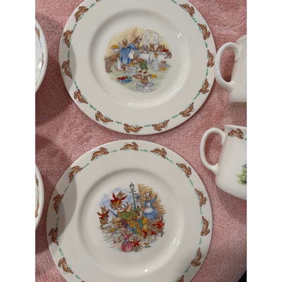 Vintage Rare pattern Bunnykins Bone Two China Place settings - Picture 5 of 11